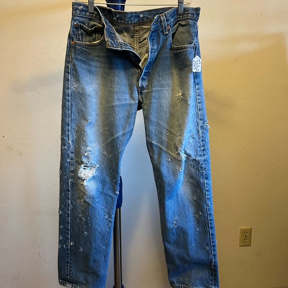 Embellished by RDG "Buckshot Blues"   sizes 32 thru 38 waist the inseam is 32 - Picture 6 of 14